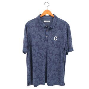 Tommy Bahama Cleveland Guardians Navy Soft Tencel Short Sleeve Polo Shirt 2XL